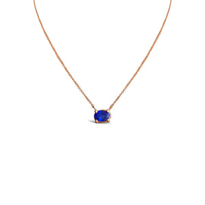 Astrological Blue Sapphire Pendant — 14k Yellow Gold