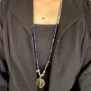 Astrological Blue Sapphire Pendant — 14k Yellow Gold