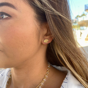 14K Gold Elephant Stud Earrings (Ganesha-Inspired)