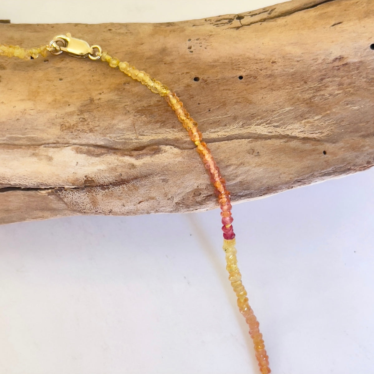 Astrological Yellow Sapphire Ombre Necklace – Healing Gem Jewelry for Prosperity, Passion, and Transformation