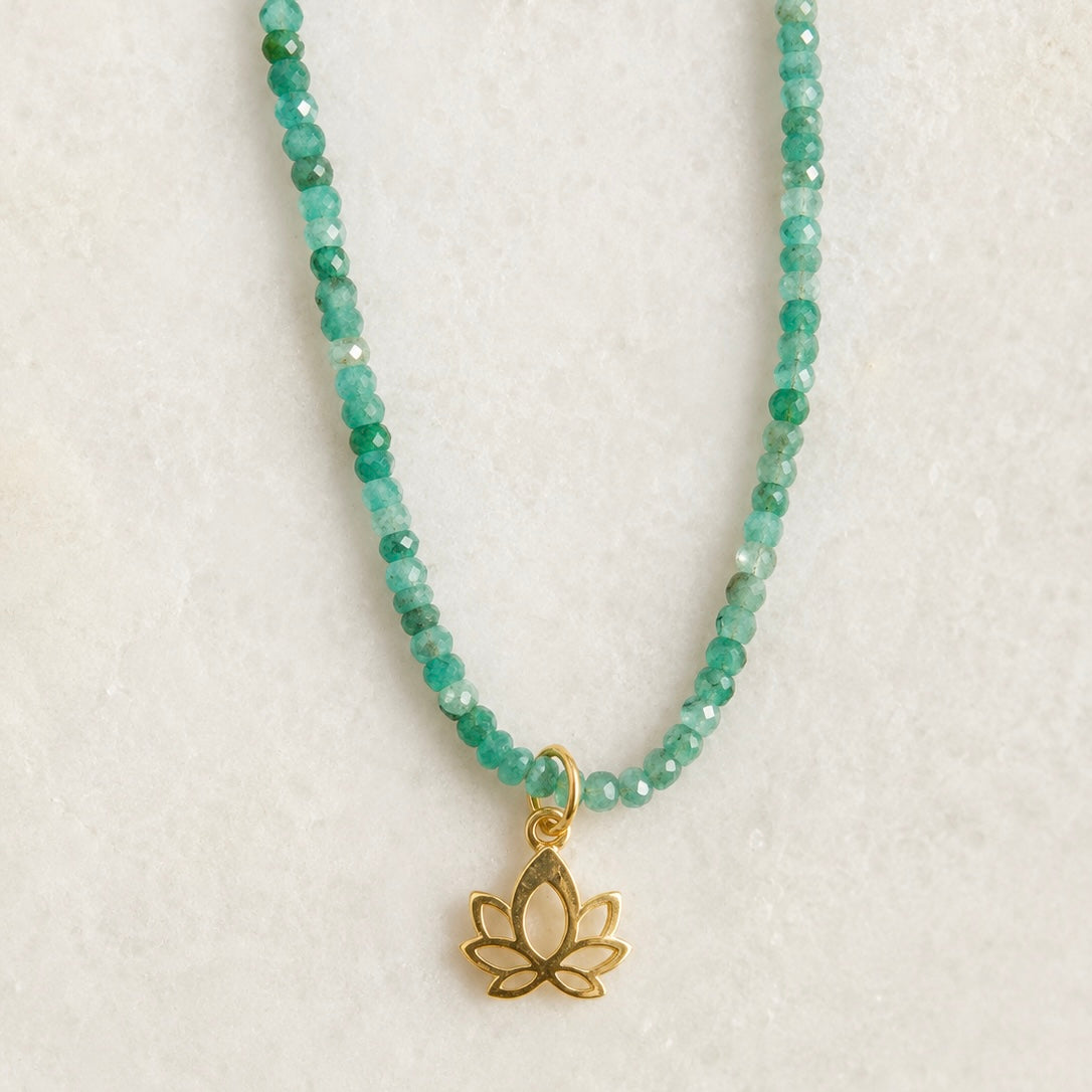 Emerald Lotus Necklace
