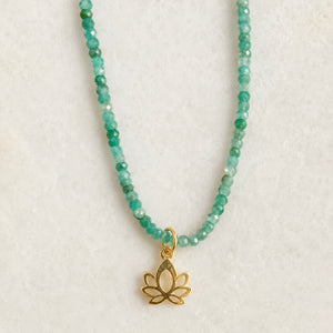 Emerald Lotus Necklace
