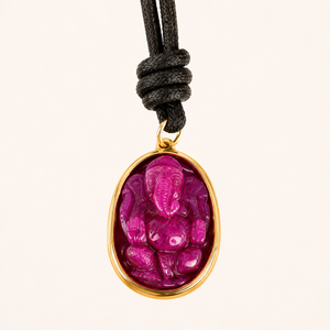One-of-a-Kind Ruby Ganesha Talisman Pendant in 14K Gold