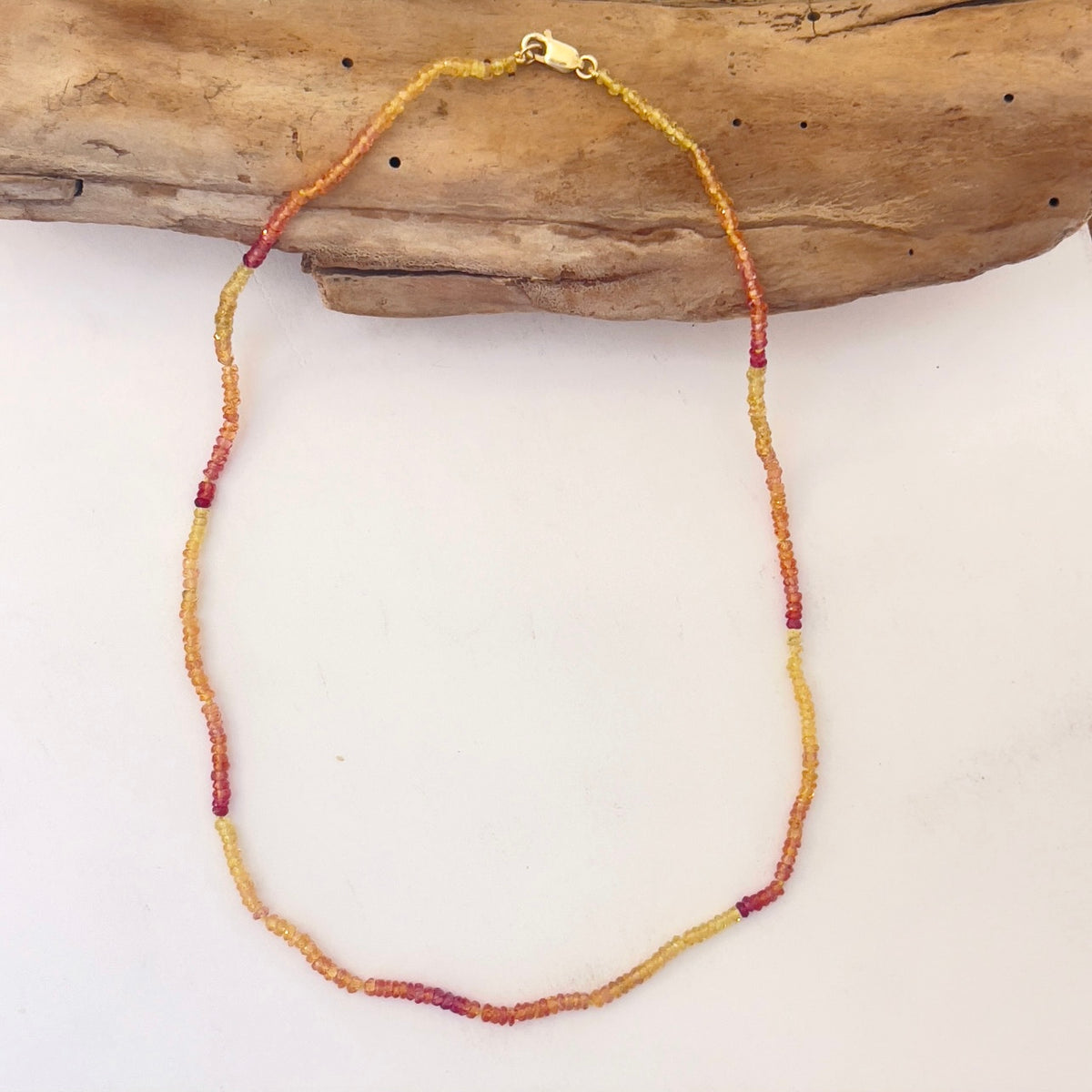 Astrological Yellow Sapphire Ombre Necklace – Healing Gem Jewelry for Prosperity, Passion, and Transformation