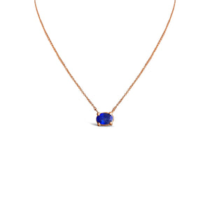 Blue Sapphire Crystal Gem 14K Necklace