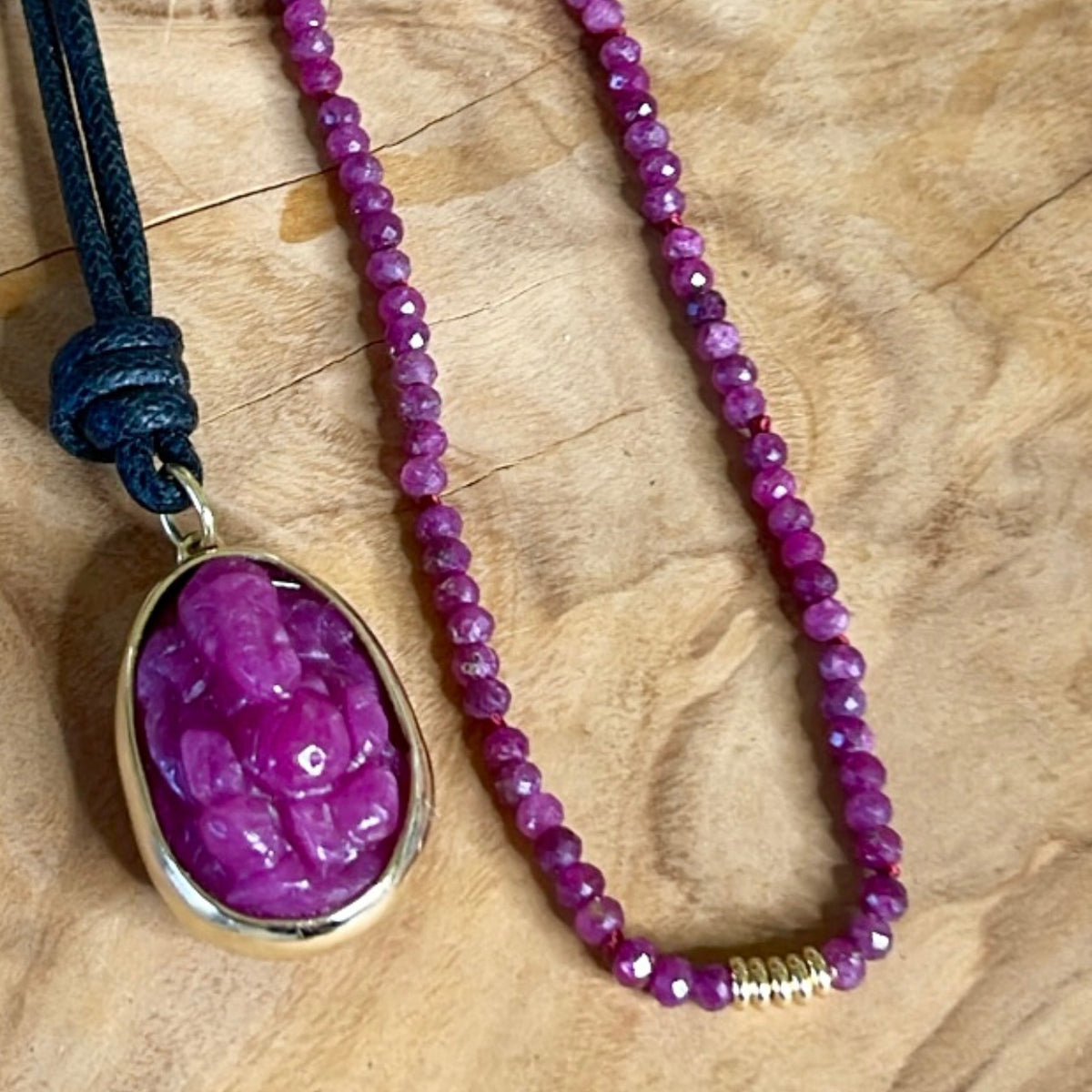 Astrological Ruby Necklace — 14k Gold Accents (17&quot;)