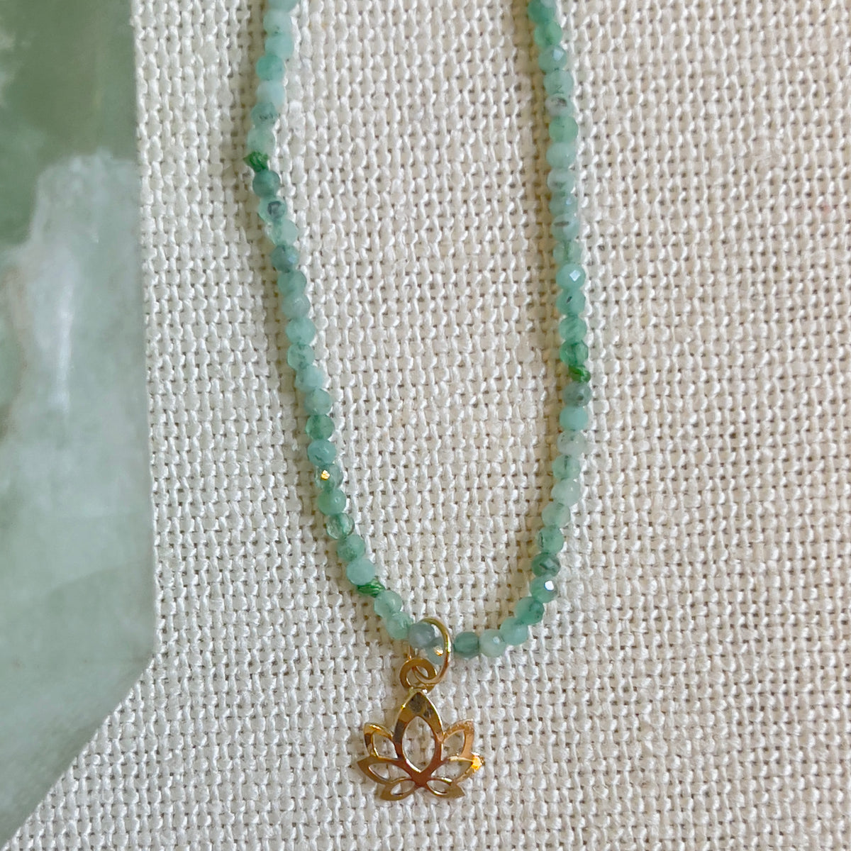 Emerald Lotus Astrological Necklace
