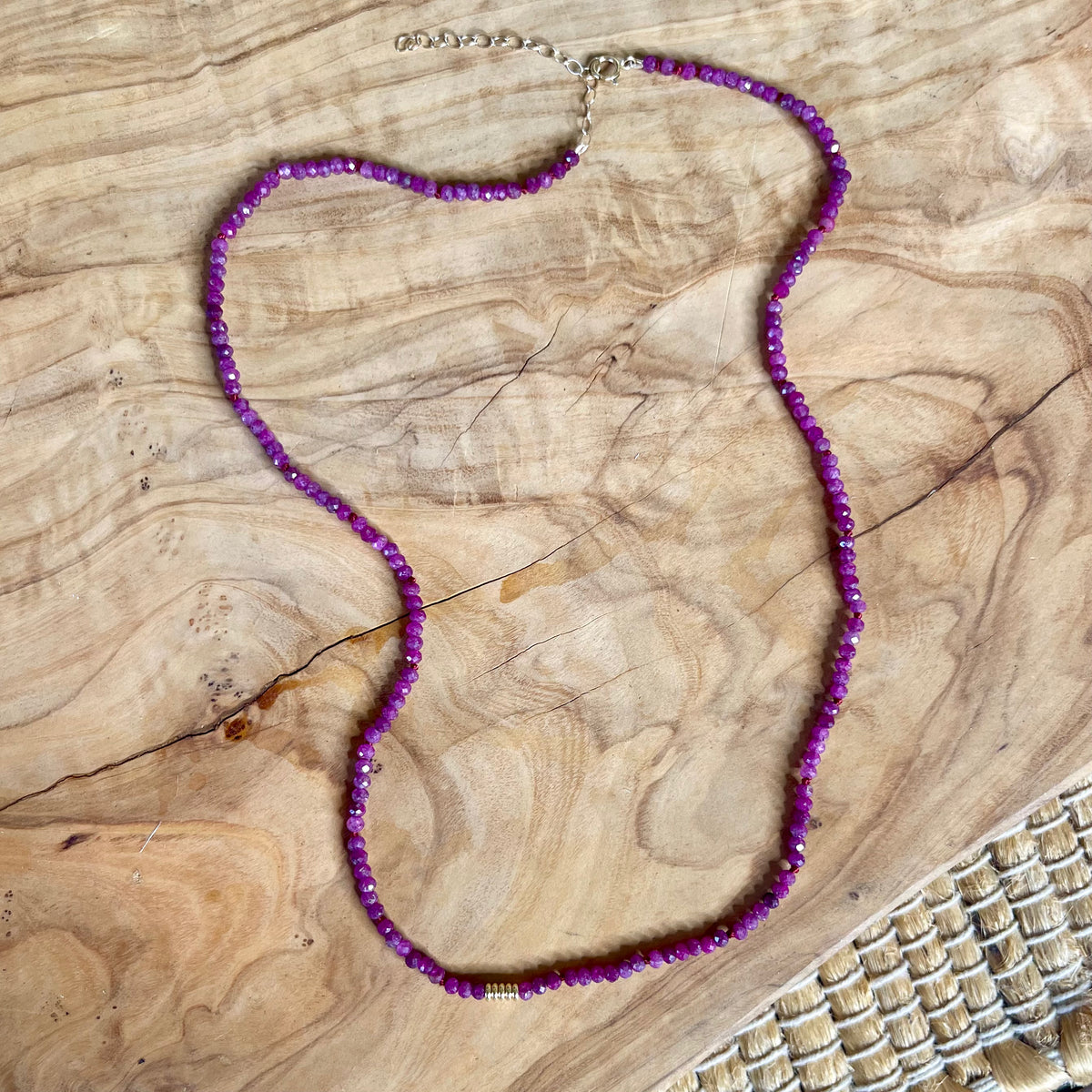 Astrological Ruby Necklace — 14k Gold Accents (17&quot;)