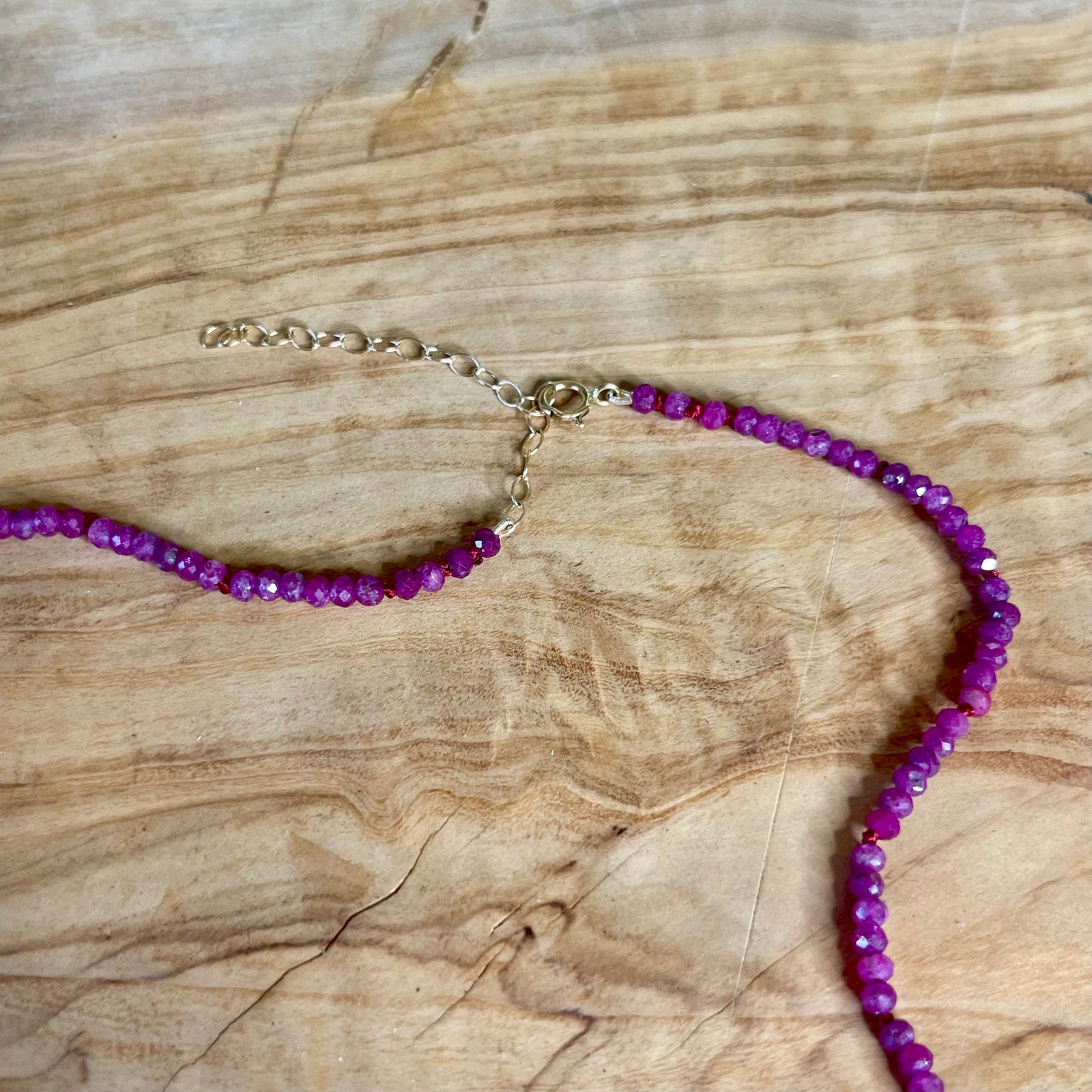 Astrological Ruby Necklace — 14k Gold Accents (17")