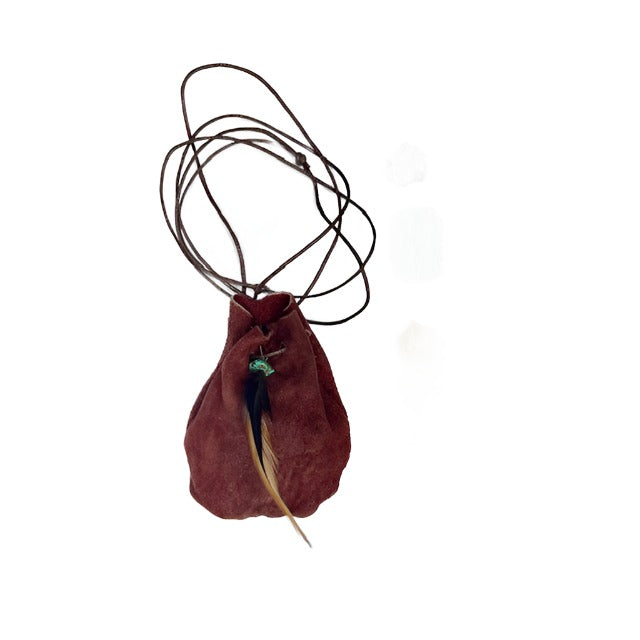 Native American Medicine Bag with High Frequency Crystals for Healing