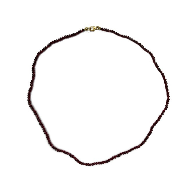 Astrological Gem Ruby 18K Beaded Necklace