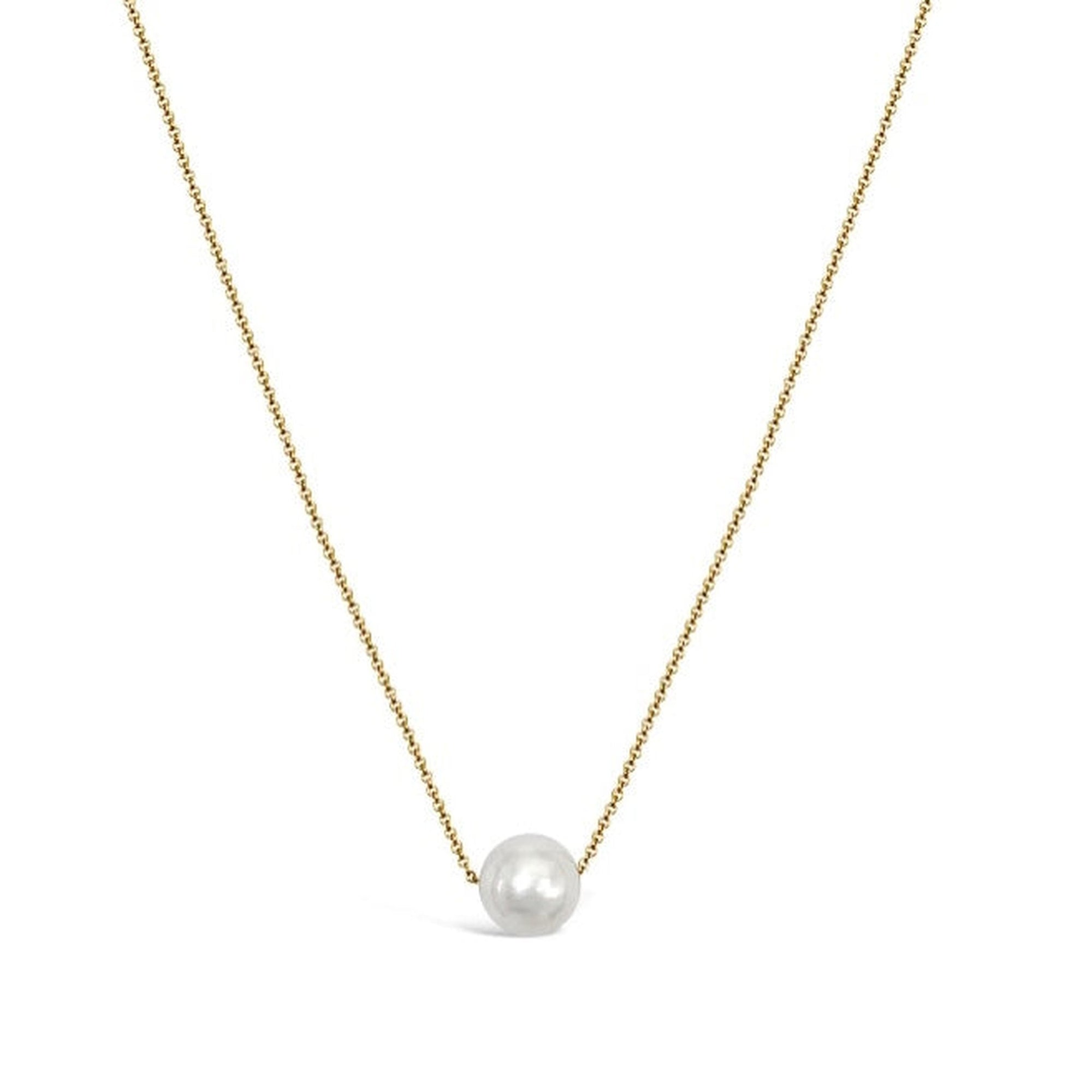 Astrological Gem Pearl  Floating 14K Necklace