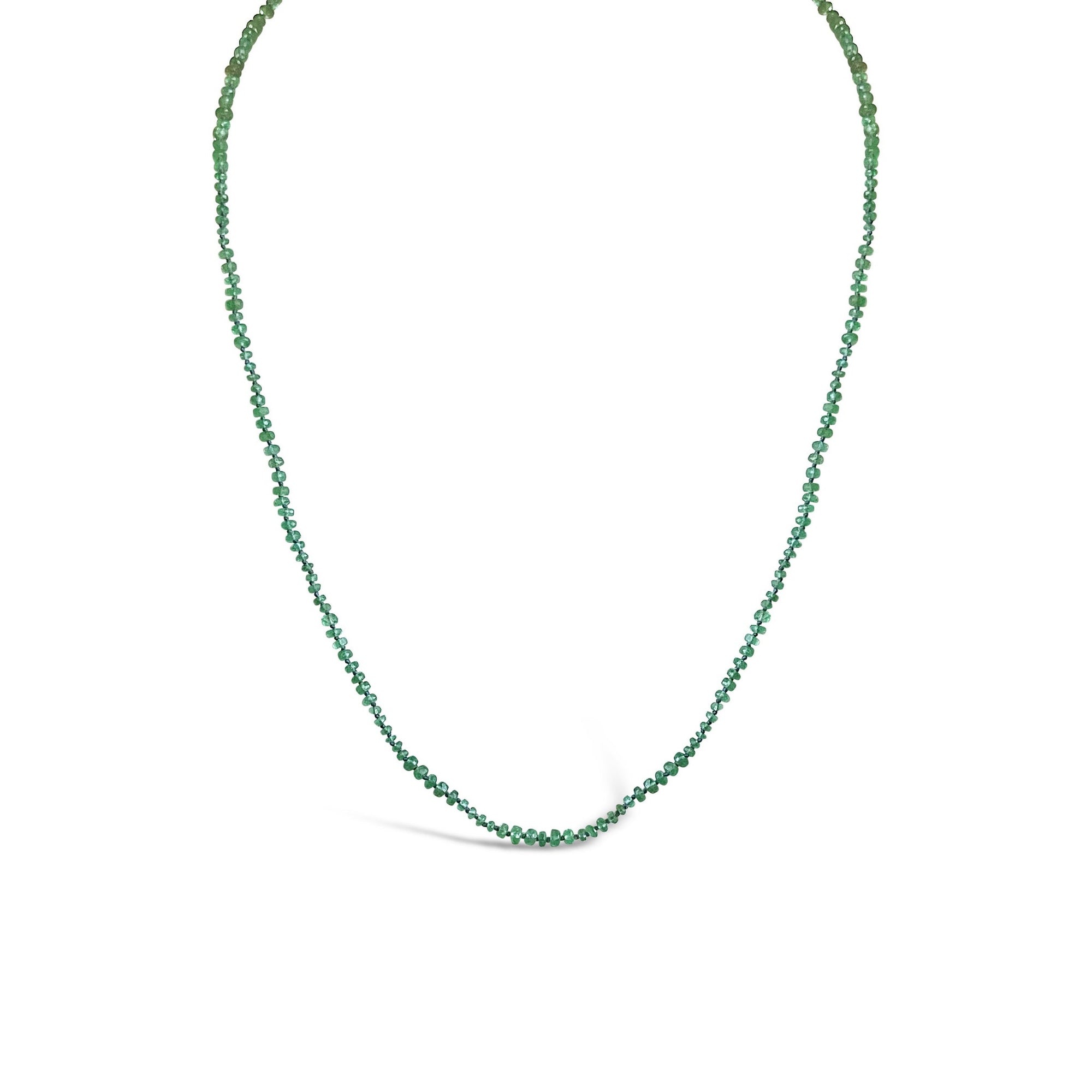 Astrological Gem Emerald Beaded Necklace for 18K Mercury