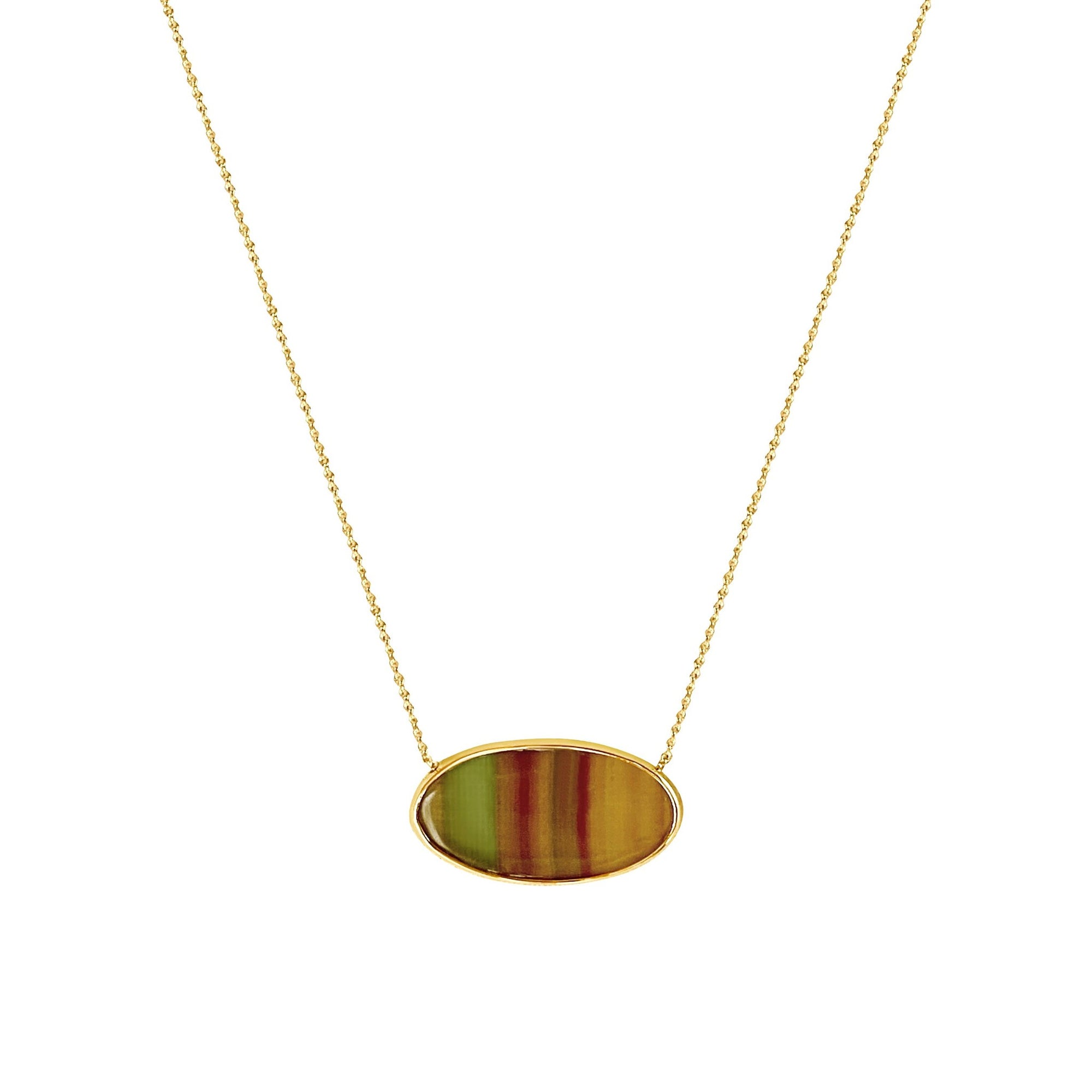 Fluorite Crystal Necklace 14k Gold