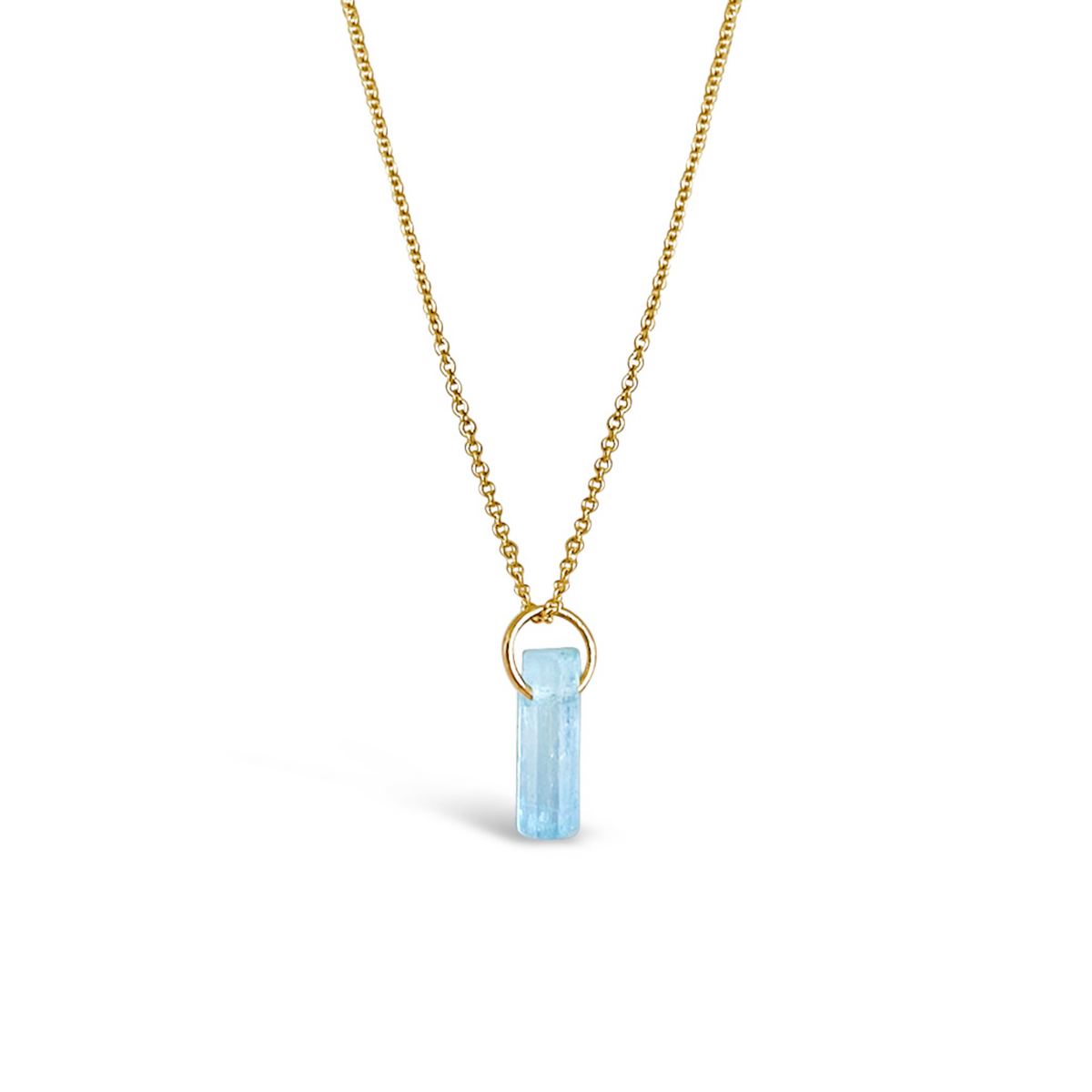 Aquamarine crystal necklace