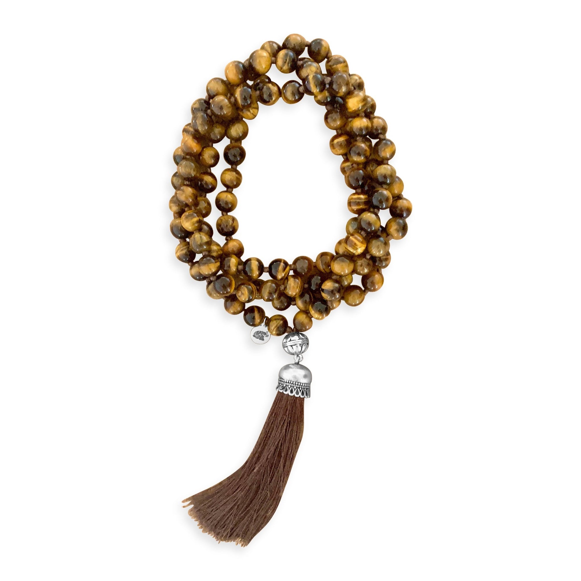 Tiger Eye Mala Prayer Bead Necklace