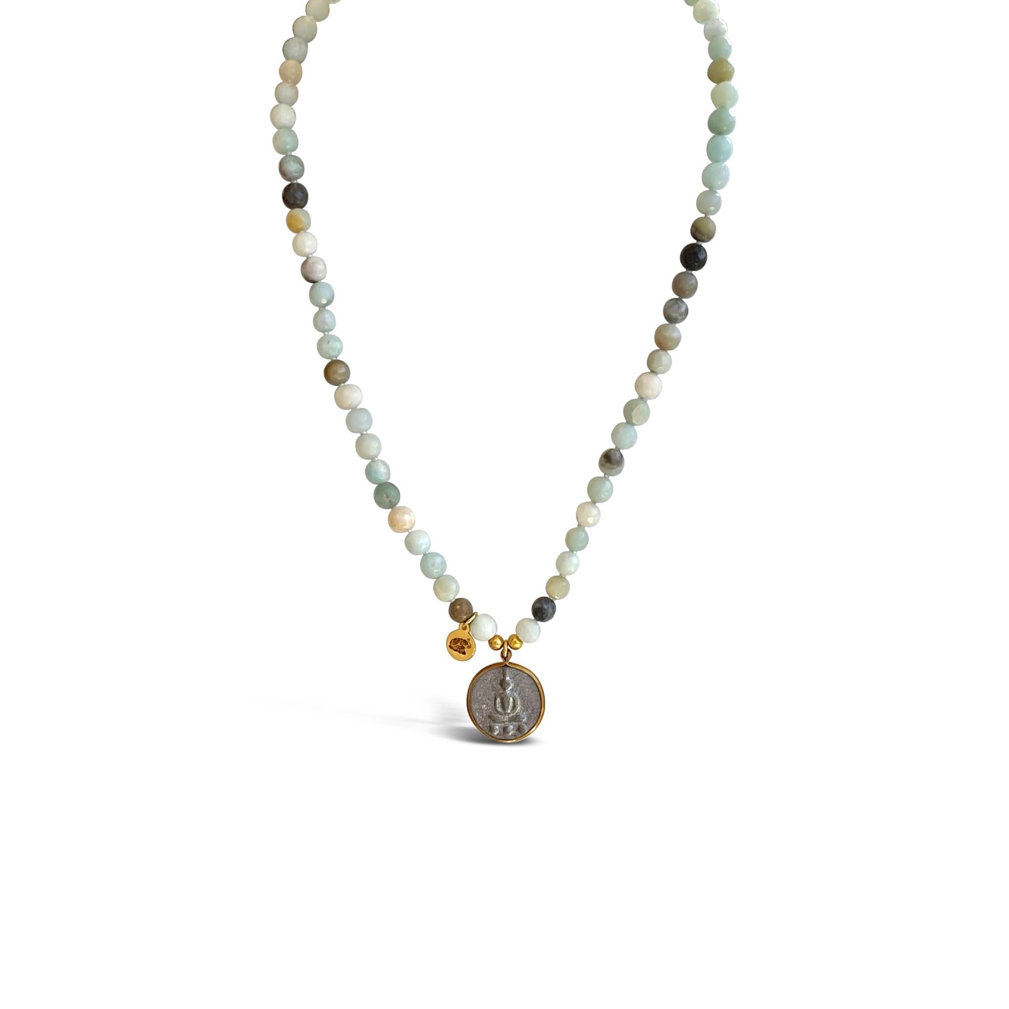 amazonite mala prayer bead necklace