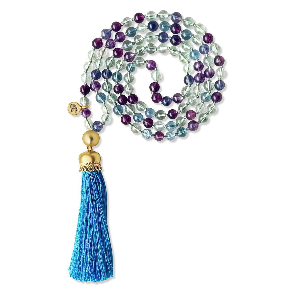 Fluorite Mala Prayer Bead Necklace For Clarity