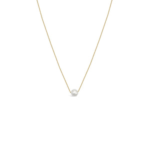 Astrological Gem Pearl  Floating 14K Necklace